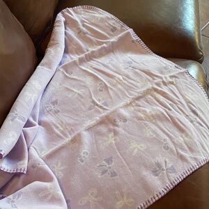 Soft PurpleReceiving  Blanket with Bow Pattern